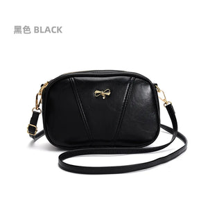 Bow PU Leather Shoulder Bag Women Ladies Messenger Purses Phone Bag Casual FLAP