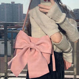 Bow Women's Underarm Bag Casual Hot Girls Shoulder Bags Solid Ladies Tote Purse