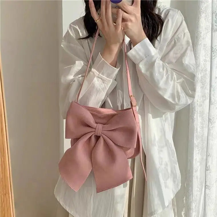 Bow Women's Underarm Bag Casual Hot Girls Shoulder Bags Solid Ladies Tote Purse