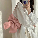 Bow Women's Underarm Bag Casual Hot Girls Shoulder Bags Solid Ladies Tote Purse