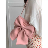 Bow Women's Underarm Bag Casual Hot Girls Shoulder Bags Solid Ladies Tote Purse