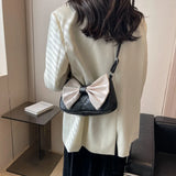 Bow Messenger Bags for Women Shoulder Bags Ladies Handbags Pu Leather Female Vin