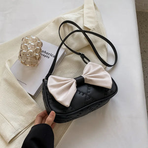 Bow Messenger Bags for Women Shoulder Bags Ladies Handbags Pu Leather Female Vin