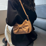 Bow Messenger Bags for Women Shoulder Bags Ladies Handbags Pu Leather Female Vin