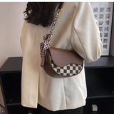 Bow Scarf Women's Shoulder Bag Geometric Crossbody Small Bag Girl's Purse