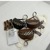 Bow Scarf Women's Shoulder Bag Geometric Crossbody Small Bag Girl's Purse