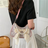 Bow Shoulder Bags Women Folds Cross-body Underarm Bag Females