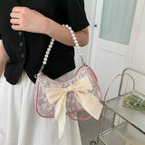 Bow Shoulder Bags Women Folds Cross-body Underarm Bag Females