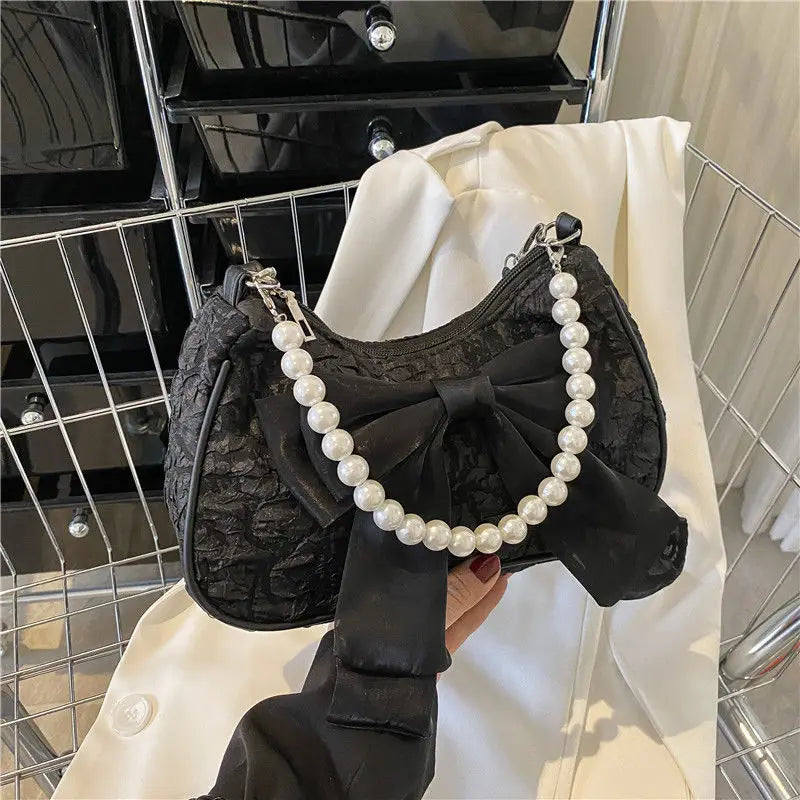 Bow Shoulder Bags Women Folds Cross-body Underarm Bag Females