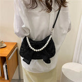 Bow Shoulder Bags Women Folds Cross-body Underarm Bag Females