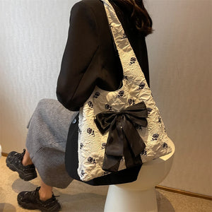 Sweet Flower Women Shopping Girl Soft Cotton Cloth Environmental Storage Handbag