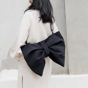 Bow Women Canvas Handbags Large Shoulder Bags Crossbody Bags