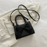 Bowknot Women Shoulder Bags INS Female Tote Bag Solid Crossbody Handbags