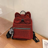 Bowknot School Bags for Teenage Girls Child Book Bags Cattoon Backpack