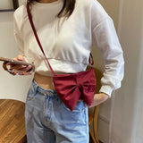 Bowknot Purse Shoulder Bag Large Capacity Messenger Bag