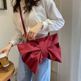 Bowknot Purse Shoulder Bag Large Capacity Messenger Bag