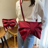 Bowknot Purse Shoulder Bag Large Capacity Messenger Bag