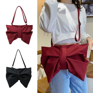 Bowknot Purse Shoulder Bag Large Capacity Messenger Bag