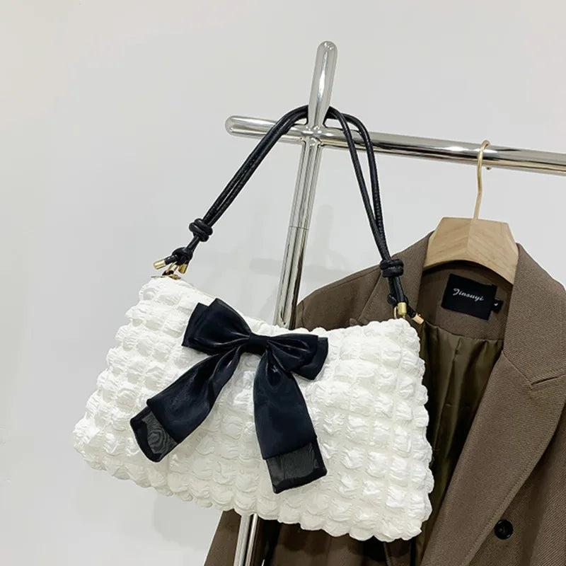 Bowtie Shoulder Bags for Women Autumn Trends Small Crossbody Bag