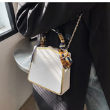 PU Leather Crossbody Sling Bag For Women Handbags With Chain Long Belt