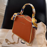 PU Leather Crossbody Sling Bag For Women Handbags With Chain Long Belt