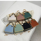 PU Leather Crossbody Sling Bag For Women Handbags With Chain Long Belt