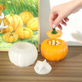 Halloween Pumpkin Jewelry Box Resin Mold with Lid