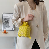 PU Leather Crossbody Bag Drawstring Shoulder Handbag for Women 2020