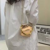 Small Chain Shoulder Bag Mirror Square Crossbody High Bag