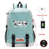 Hunter X Hunter Anime Backpack USB Charging School Bag
