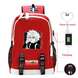 Hunter X Hunter Anime Backpack USB Charging School Bag