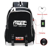 Hunter X Hunter Anime Backpack USB Charging School Bag