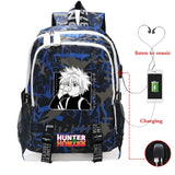 Hunter X Hunter Anime Backpack USB Charging School Bag
