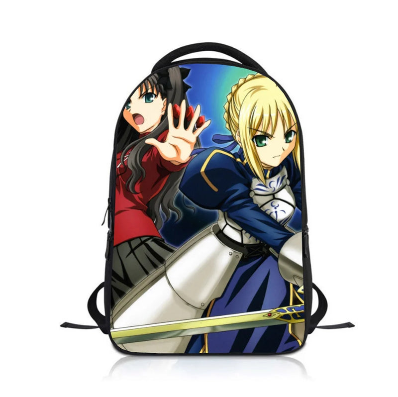 Anime fate stay night Students Backpack School Bag Children Cartoon Knapsack