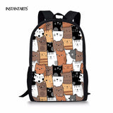 Cartoon Cat Printed School Bags for Boys and Girls