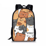 Cartoon Cat Printed School Bags for Boys and Girls