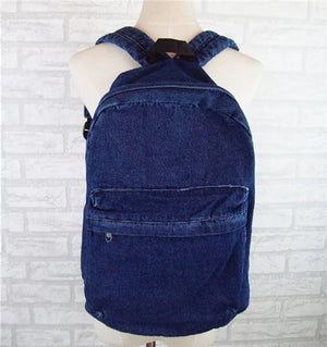 Vintage Washed Denim Jean School Bag Travel Backpack