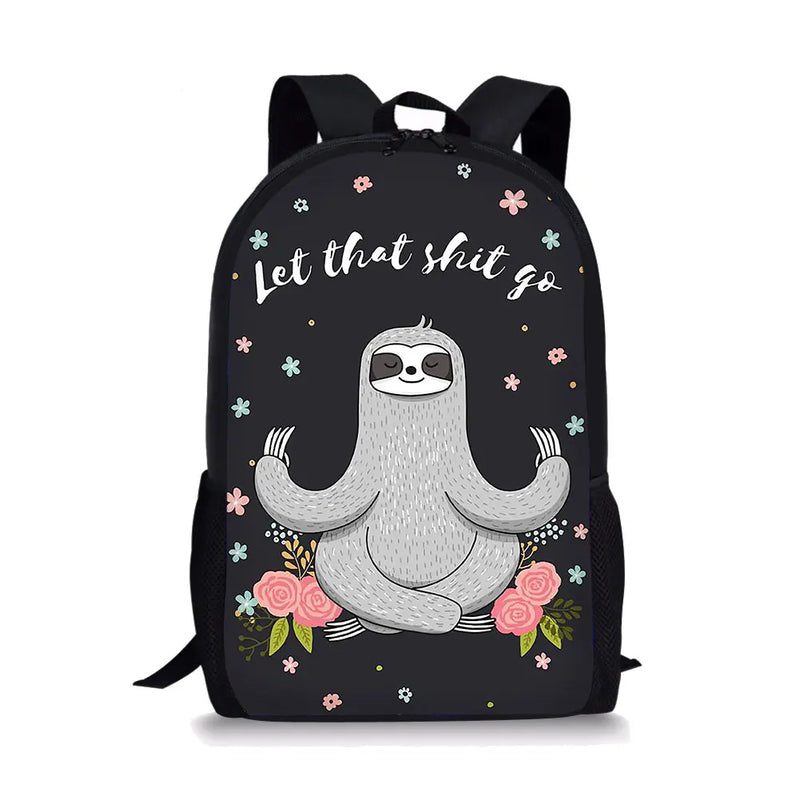 Bradypod Element Printing Pattern School Backpacks for Teenager