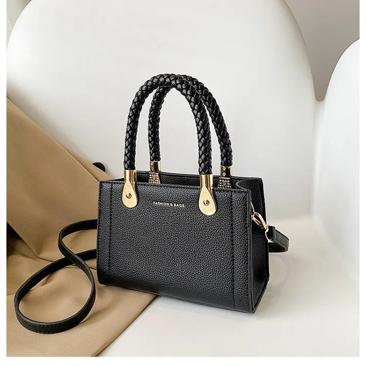 Small Braided Shopper Tote Bag Women's Crossbody Shoulder Bag