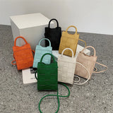 Braided Cell Phone Bag Female Spring Handheld Square Bag