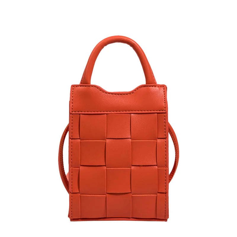 Braided Cell Phone Bag Female Spring Handheld Square Bag