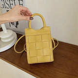 Braided Cell Phone Bag Female Spring Handheld Square Bag