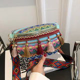 Ethnic Style Tassel Waist Bag for Women Summer Beach Fanny Pack