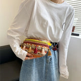 Ethnic Style Tassel Waist Bag for Women Summer Beach Fanny Pack