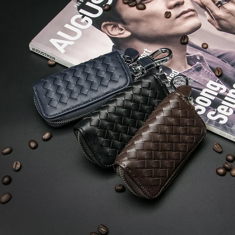 Braided Small Bag Car Key Holder Pouch