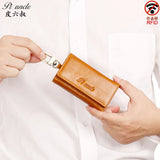 Men's Leather Key Case Zipper Wallet Car Key Holder