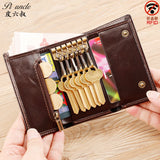 Leather Key Case Men Car Key Holder Zipper Wallet Top Male Man Housekeeper
