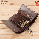 Leather Key Case Men Car Key Holder Zipper Wallet Top Male Man Housekeeper