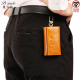 Men's Leather Key Case Zipper Wallet Car Key Holder