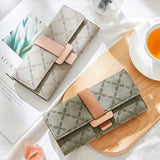 Flower Long Wallet PU Leather Women Wallets Purse Trifold Clutches